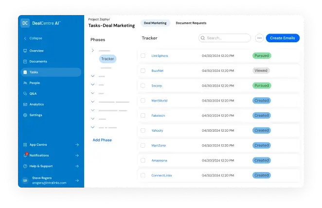 DCAI Marketing Automated outreach UI Illustration